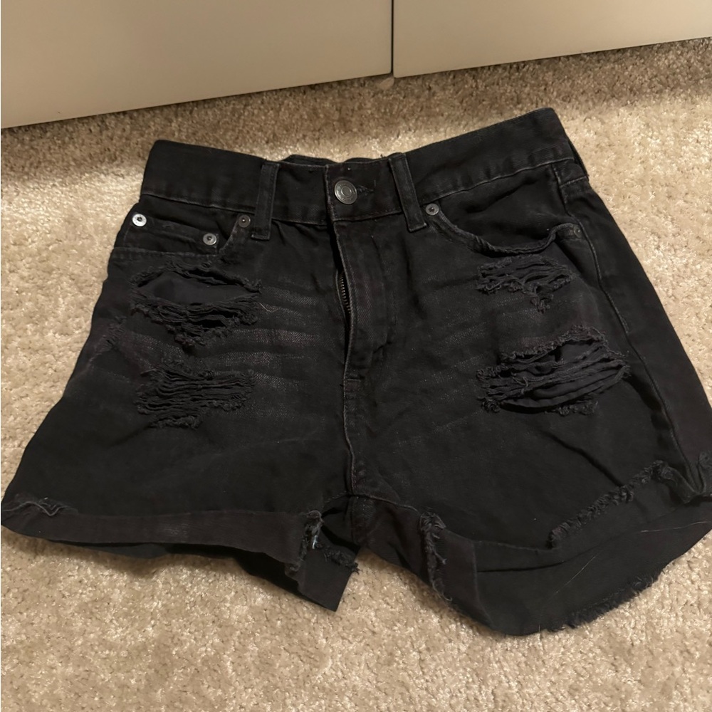 Aeropostale Black Jean Mom Short Size 00